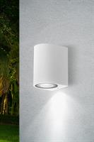Applique da parete in alluminio con schermo in vetro per interni ed esterni IP65 Attacco GU10 per sorgenti LED max 7W colore Bianco
