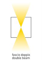 Applique da parete in alluminio con schermo in vetro per interni ed esterni IP65 doppio fascio di luce Attacco GU10 per sorgenti LED max 2x7W