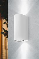 Applique da parete in alluminio con schermo in vetro per interni ed esterni IP65 doppio fascio di luce Attacco GU10 per sorgenti LED max 2x7W