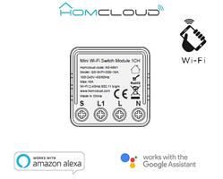 Modulo Interruttore MINI Wi-Fi intelligente da inserire nella scatola elettrica 503, comandabile da Smartphone e Vocalmente. Più piccolo ma più potente, corrente MAX 16A.