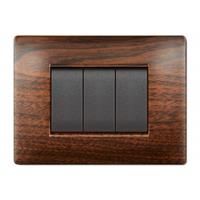 PLACCA MYLIFE Q 3 MODULI LEGNO SCURO