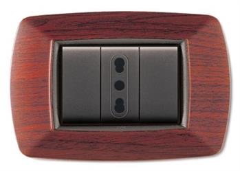 PLACCA LIFE 3 POSTI LEGNO SCURO