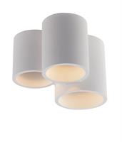 Plafoniera Tonda in Gesso Verniciabile Bianca predisposta per una lampada con attacco GU10  h135 dm.110