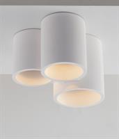 Plafoniera Tonda in Gesso Verniciabile Bianca predisposta per una lampada con attacco GU10  h135 dm.110