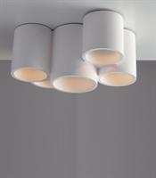 Plafoniera Tonda in Gesso Verniciabile Bianca predisposta per una lampada con attacco GU10  h135 dm.110