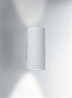 Applique Rotonda in Gesso Verniciabile Bianca predisposta per una lampada con attacco GU10  h135 dm.110