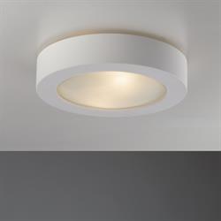 Plafoniera in Gesso applicata al Soffitto colore Bianco forma Rotonda