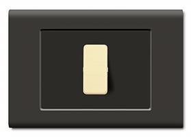 PLACCA TONDO'Q 3 MODULI NERO