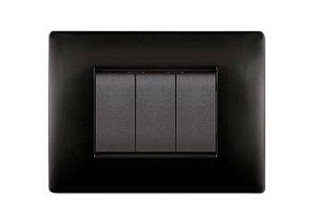 PLACCA MYLIFE Q 7 MODULI NERO OPACO