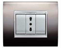 PLACCA NEWPRESTIGE 4 MOD.METAL BLACK SAT.