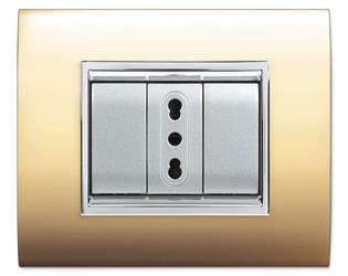 PLACCA NEWPRESTIGE 4 MODULI ORO SATINATO