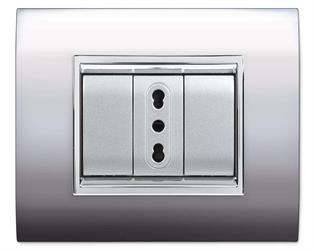 PLACCA NEWPRESTIGE 7 MODULI CROMO SATINATO