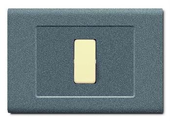 PLACCA TONDO'Q 4 MOD.VULC. GRIGIO CHIARO