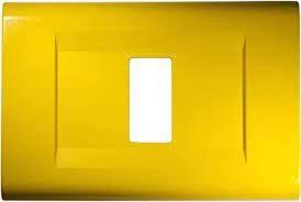 PLACCA CLICK 2 POSTI SCAT. TONDA GIALLA