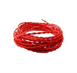 CAVO SETA DOPPIO ISOLAMENTO 2X0.75MMQ COLORE ROSSO