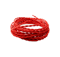 CAVO SETA DOPPIO ISOLAMENTO 2X0.75MMQ COLORE ROSSO