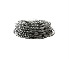 CAVO SETA DOPPIO ISOLAMENTO 2X0.75  COLORE ARGENTO/NERO