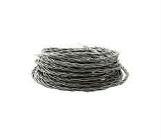 CAVO SETA DOPPIO ISOLAMENTO 2X0.75  COLORE ARGENTO/NERO