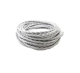 CAVO SETA DOPPIO ISOLAMENTO 2X0.75 MMQ COLORE ARGENTO