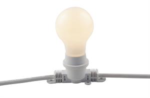 Catena Luminosa per Esterno con Cavo in Gomma Bianco da 10 Metri Attacchi E27 e Spina Schuko Adatta sia per Ambienti Esterni anche per Ambienti Interi