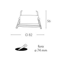 Faretto da incasso IP65 in acciaio e diffusore in vetro satinato colore Nichel