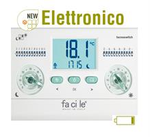 Cronotermostato Giornaliero da Parete TECNO SWITCH FACILE con display LCD Retroilluminato Bianco