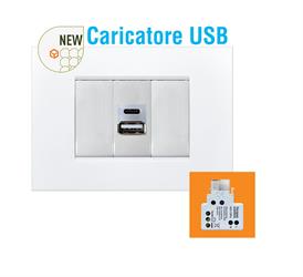 ALIMENTATORE CARICATORE USB 5V 2,1A TIPO A+C KEYSTONE