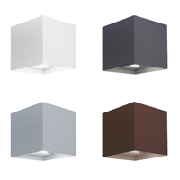 Applique da parete in alluminio per interni ed esterni IP65 con Moduli LED integrati 2x5W (doppia emissione) Doppio fascio regolabile senza l'uso di attrezzi e luce selezionabile 3000-4000-6500k colore bianco