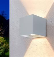 Applique da parete in alluminio per interni ed esterni IP65 con Moduli LED integrati 2x5W (doppia emissione) Doppio fascio regolabile senza l'uso di attrezzi e luce selezionabile 3000-4000-6500k colore bianco