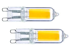 Lampadine a Led Alogene in Kit da 2 pezzi Attacco G9 COB 4W 3000K