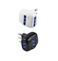 ADATTATORE TRIPLO 2P+T 16 A 250 V BIANCA