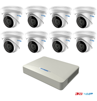 KIT HYUNDAI 8 T. IP DOME 2MP+NVR IP 8 CANALI SENZA POE