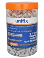 Barattolo tasselli UNIFIX FXU 6X30 + Viti 4,5X40 250 pezzi con punte SUPRA