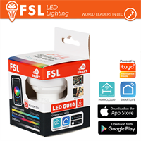 Lampada GU10 SMART WIFI da 6W RGB, 3 white, dimmerabile.