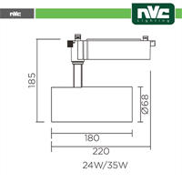 NVC LIGHTING FARO BINARIO MONOFASE 35W 4000K BIANCO