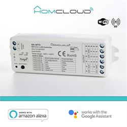 Ricevitore Dimmerabile 12/24VDC 5 Canali 3A Wi-Fi + RF2.4G RGB+CCT Controllo con smartphone o vocalmente