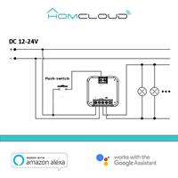 MODULO PULSANTE RELE' WI-FI 12-24V 1 CANALE