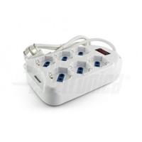 Multipresa con 6 prese universali doppia fila con Interruttore colore Bianco
