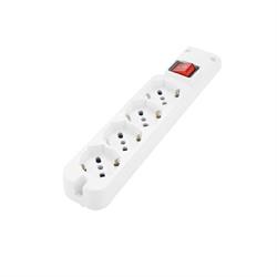 PRESA MULTIPLA 4 PRESE BIPASSO-SCHUKO COLORE BIANCO
