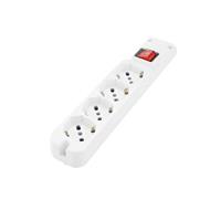 PRESA MULTIPLA 4 PRESE BIPASSO-SCHUKO COLORE BIANCO