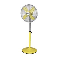 Ventilatore a piantana Termozeta in metallo stile vintage verniciato colore giallo pale da 40 cm motore 50W.
