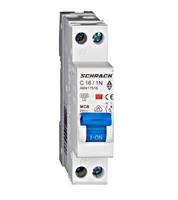Interruttore magnetotermico AM417516 Schrack 1 modulo attacco DIN 1P+N 16A 4,5kA 230Vac curva C