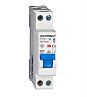 Interruttore magnetotermico AM417520 Schrack 1 modulo attacco DIN 1P+N 20A 4,5kA 230Vac curva C