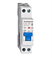 Interruttore magnetotermico AM417525 Schrack 1 modulo attacco DIN 1P+N 25A 4,5kA 230Vac curva C