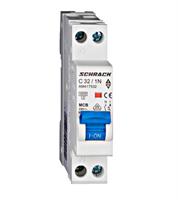 Interruttore magnetotermico AM417532 Schrack 1 modulo attacco DIN 1P+N 6A 4,5kA 230Vac curva C