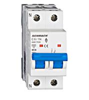Interruttore magnetotermico AM617606 Schrack 2 moduli attacco DIN 1P+N 6A 6kA 230Vac curva C