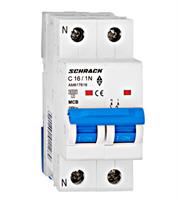 Interruttore magnetotermico AM617616 Schrack 2 moduli attacco DIN 1P+N 16A 6kA 230Vac curva C