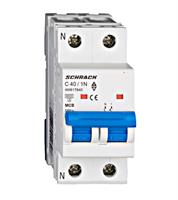 Interruttore magnetotermico AM617640 Schrack 2 moduli attacco DIN 1P+N 40A 6kA 230Vac curva C