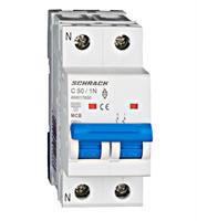Interruttore magnetotermico AM617650 Schrack 2 moduli attacco DIN 1P+N 50A 6kA 230Vac curva C