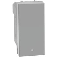 Pulsante Bticino Matix Go JG4034 in apertura 10A 250V 1 P (NO) e 1 P (NC), illuminabile colore grigio